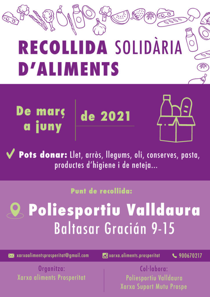 Campaña recogida alimentos Gestora Polideportivo Valldaura